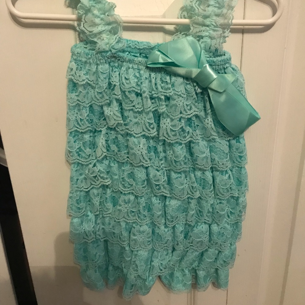 Aqua lace romper